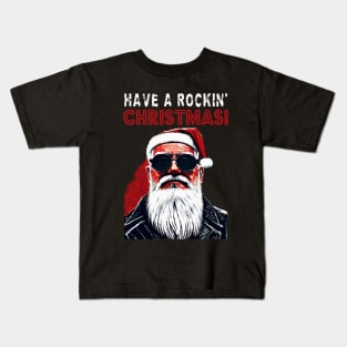 Rockin' Santa with text Kids T-Shirt